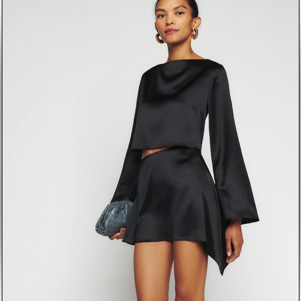 Reformation Anaya Two Piece - Black Silk NWT